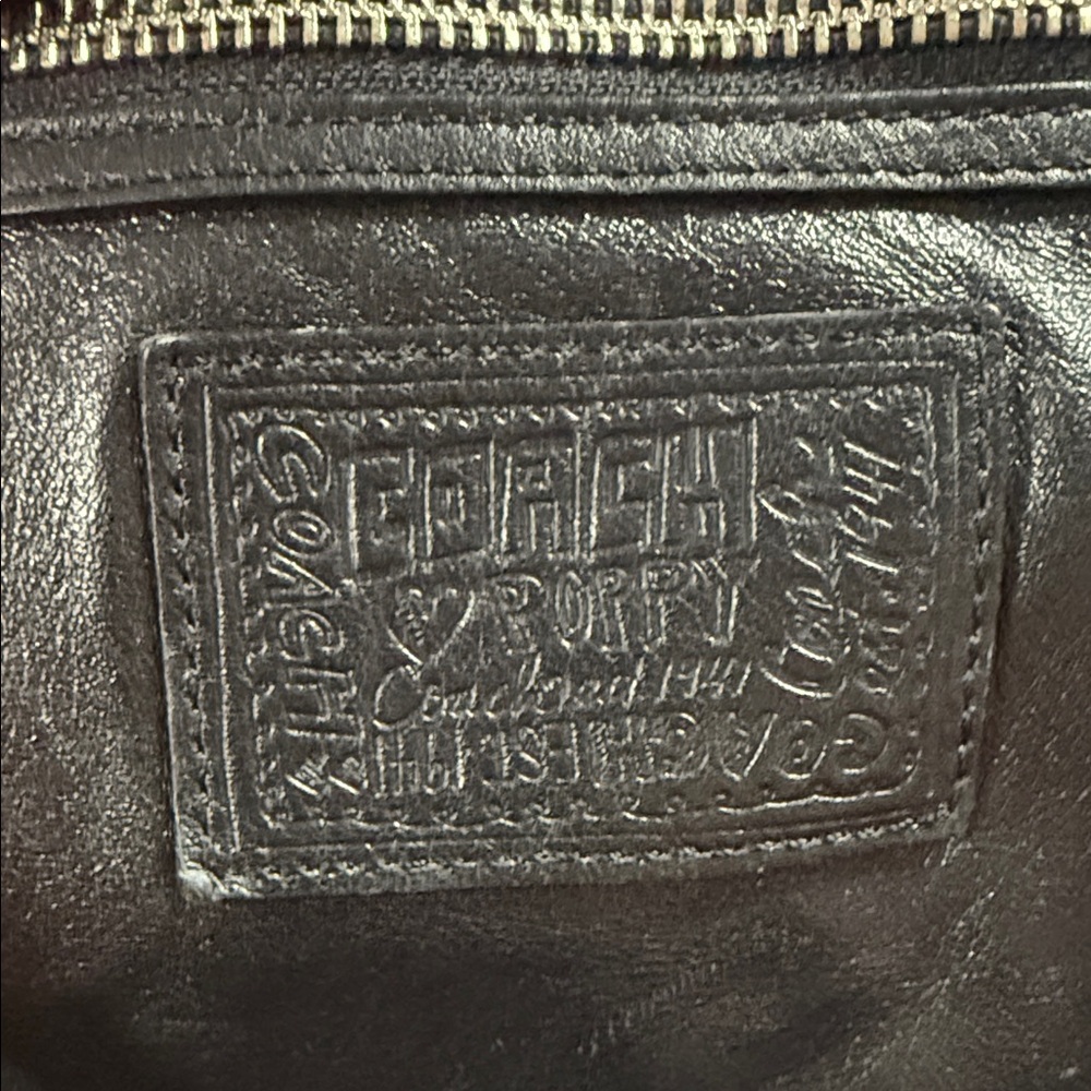 Coach Poppy Legacy Satchel Black Metallic Leather Bag - Picture 3 of 15